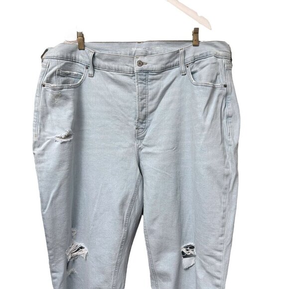 OLD NAVY Jeans Plus Size 22 Curvy Sky Hi Straight Blue Distressed Button Fly - Picture 7 of 13
